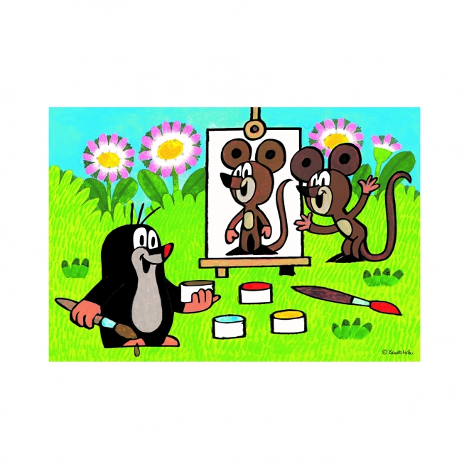 Puzzle Krtek peintre 26x18cm 24pcs dans une boîte 27x19x4cm