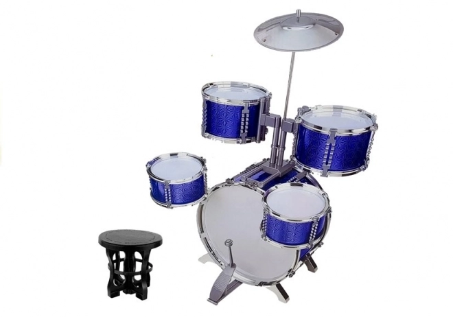 Grande batterie avec siège 5 tambours cymbale bleu