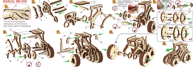 Puzzle 3D en bois Superfast Traktor