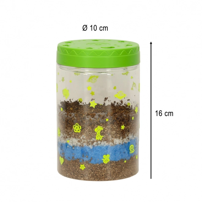 Terrarium pour cultiver des plantes avec lampe LED et dinosaures