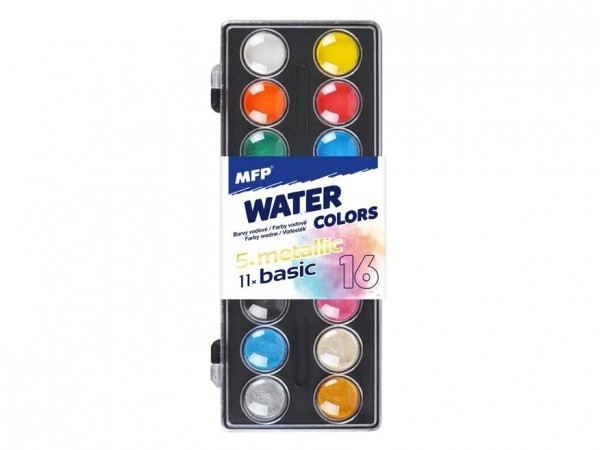 Aquarelles 16 pièces dans une boîte en plastique