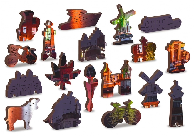Puzzle en bois Amsterdam de Nuit