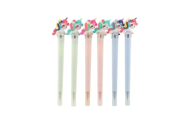 Stylo lumineux licorne en plastique à piles 3 couleurs