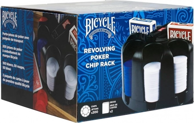 Set de poker avec présentoir rotatif pour jetons (200) Bicycle