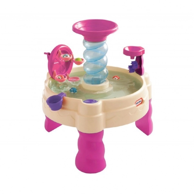 Table à spirale d'eau rose
