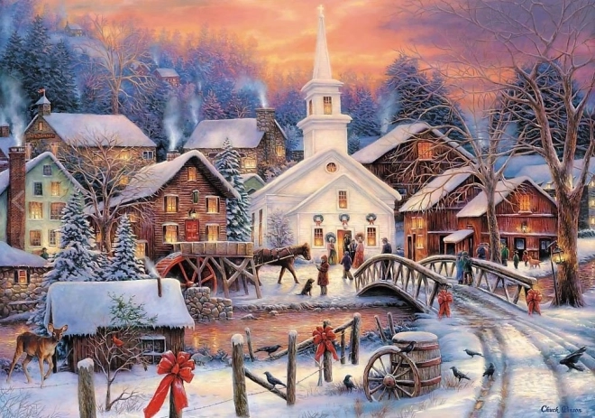 Puzzle 1000 pièces Noël Blanc
