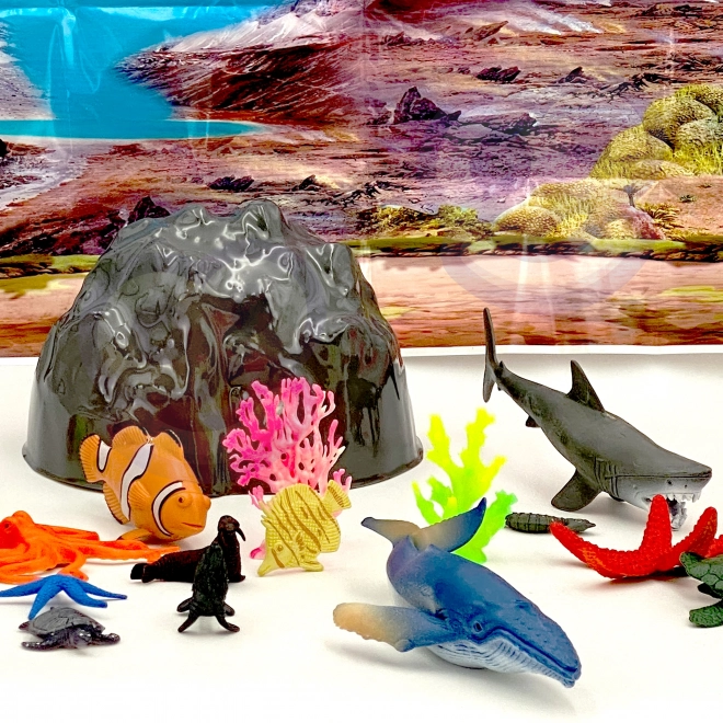 Ensemble de figurines d'animaux marins