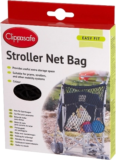 Sac filet pour poussette – noir