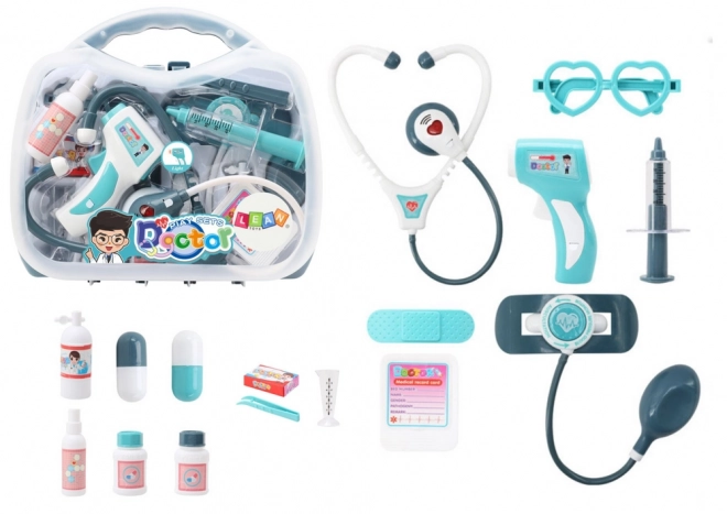 Ensemble médical pour petit médecin dans une valise Lumières Bleues
