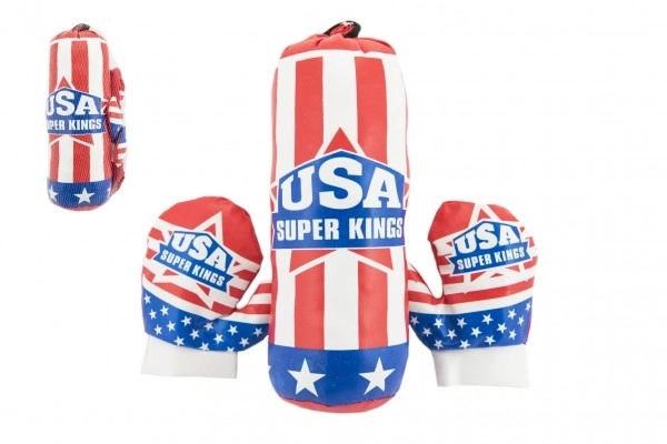 Sac de boxe 10x33cm + gants en filet