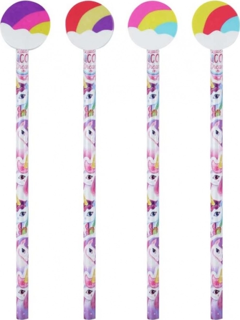 Crayon avec licorne et gomme arc-en-ciel 1 pièce (mix)