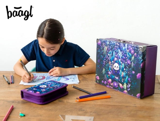 BAAGL Valise scolaire pliante Jungle Panda avec ferronnerie