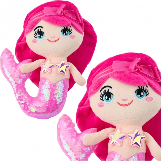 Sirène en Peluche avec Queue Scintillante 28 cm