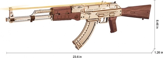 RoboTime 3D Puzzle mécanique en bois fusil d'assaut AK-47