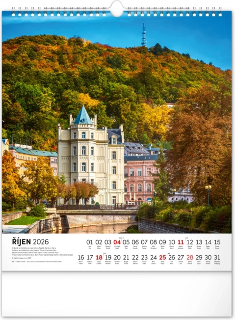 Calendrier mural République tchèque 2026
