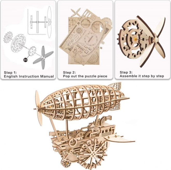 Dirigeable - Kit de construction en bois 3D