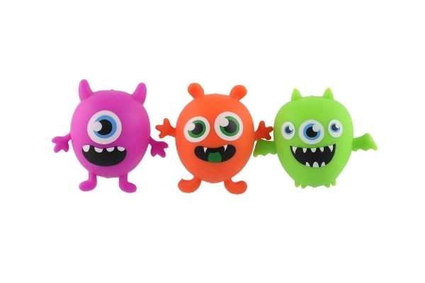 Balle monstre anti-stress à presser slime 9x8cm 3 couleurs
