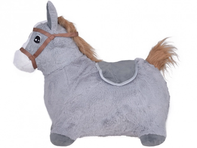 Cheval sauteur en peluche gris – Gris