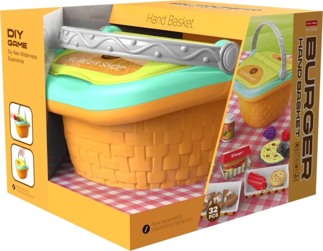 Set de jeu panier pique-nique avec burger