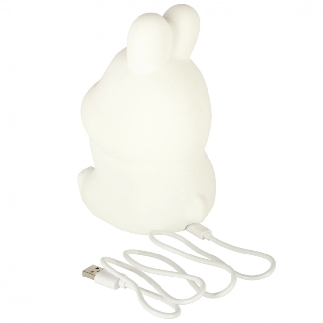 Lampe de nuit LED pour enfant en silicone Blanche avec lapin rose