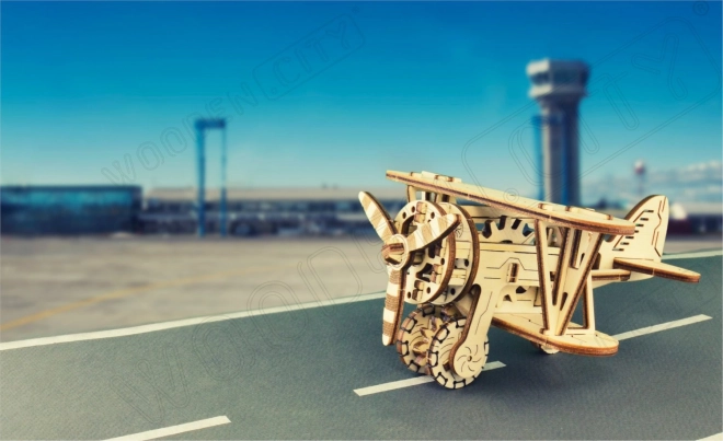 Puzzle 3D en bois biplan