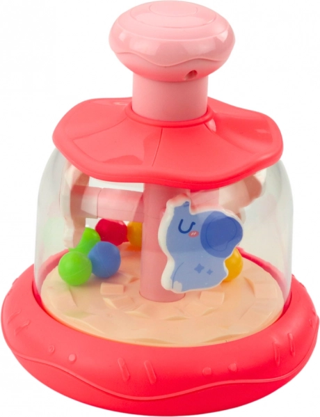 Carrousel rose avec billes et animaux