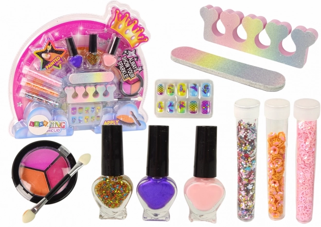 Ensemble de maquillage et décoration d'ongles Arc-en-ciel