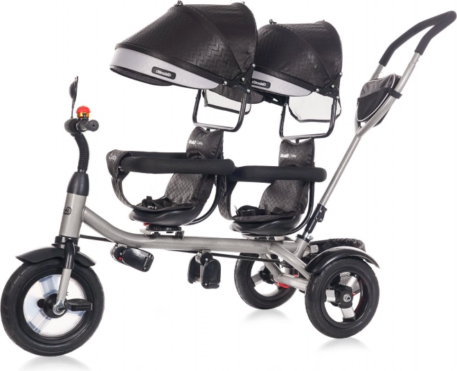 CHIPOLINO Tricycle pour jumeaux 2Play Obsidian