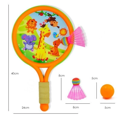 Raquettes de badminton enfant Dinosaures Orange vert