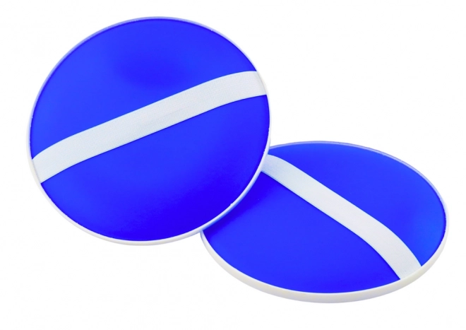 Jeu d'adresse avec raquettes rondes et balle à ventouses Bleu