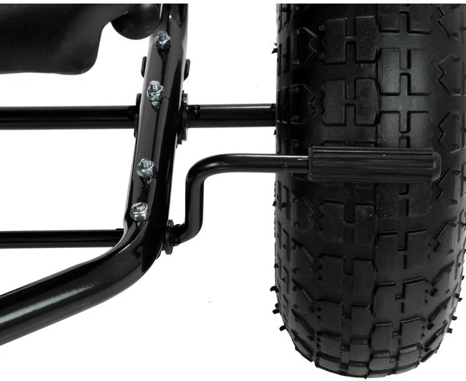Kart à pédales pneumatique + Pneus gonflables + Siège réglable – noir