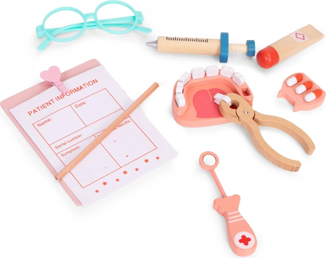 Set de dentiste avec prothèse et miroir