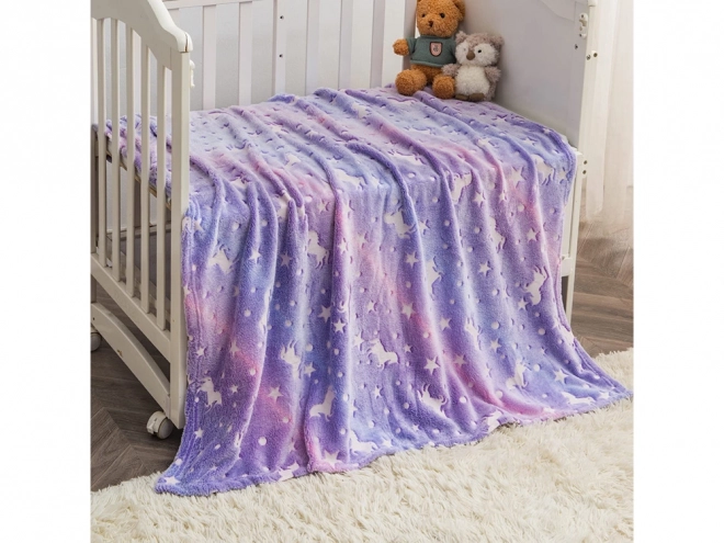 Couverture lumineuse avec poneys 150x200 cm