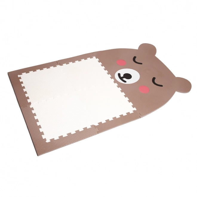 Tapis puzzle design Mégá - brun avec ventre blanc