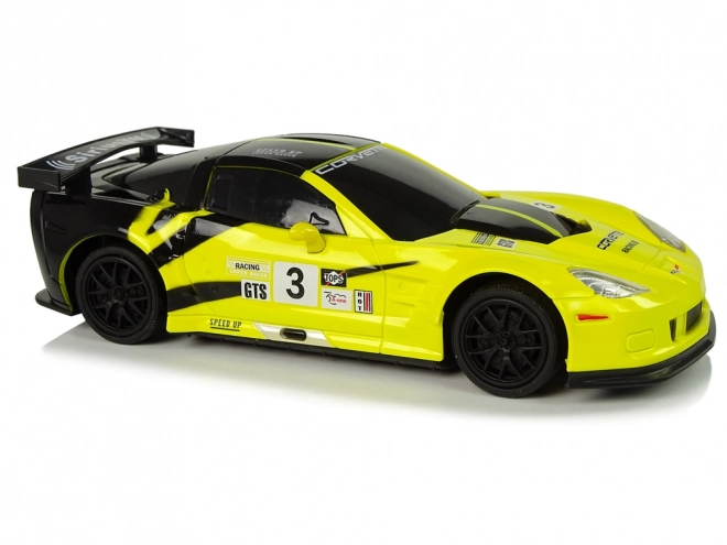 Voiture de sport R/C 1:24 Corvette Jaune C6.R 2.4 G lumières