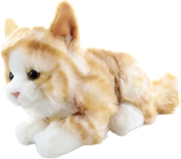 Chat en peluche allongé éco-responsable