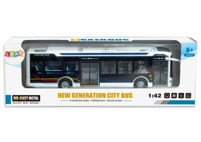 Autobus urbain électrique 1:42 Métallique lumière blanche