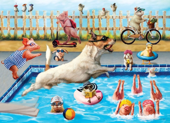Puzzle Journée folle à la piscine XL 500 pièces