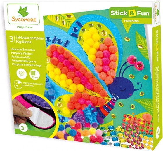 Stick & Fun decoration avec pompons Papillons