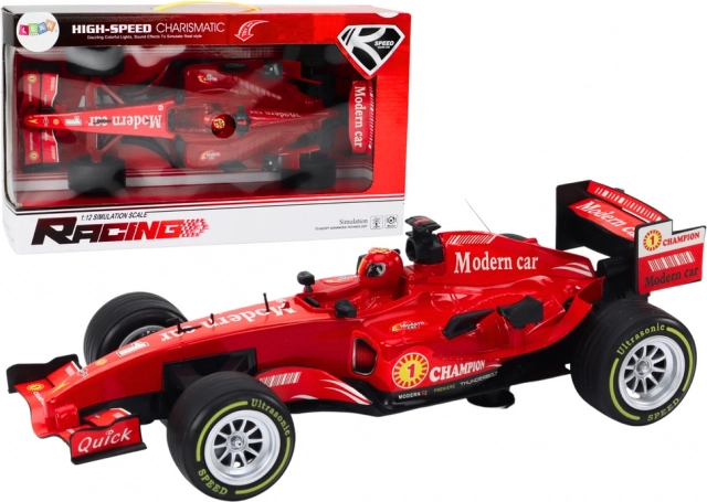 Voiture de course rouge 1:12 avec sons et lumières
