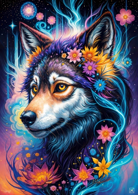Enjoy puzzle portrait de loup magique 1000 pièces