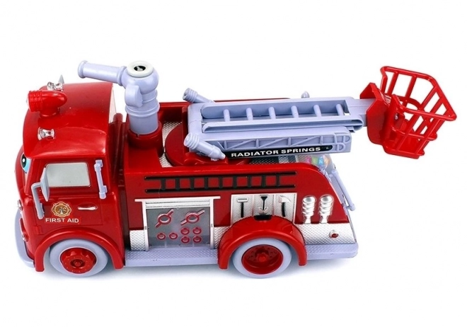 Camion de pompiers interactif avec bulles pour enfants