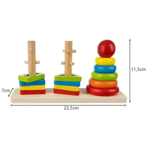 T-shirt coloré en bois avec formes