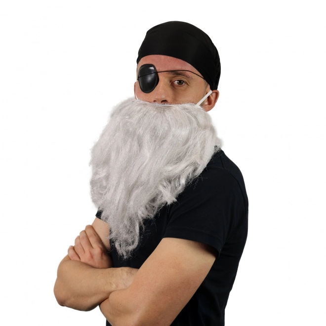 Barbe de pirate avec foulard et cache-œil