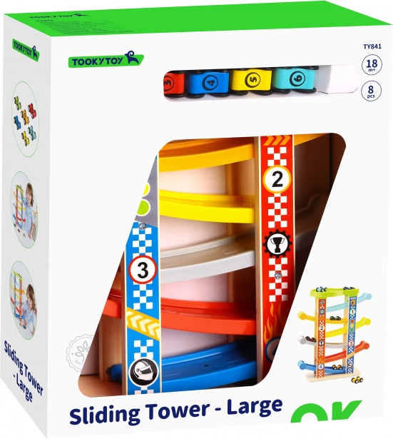 Tooky Toy Toboggan coloré pour voitures