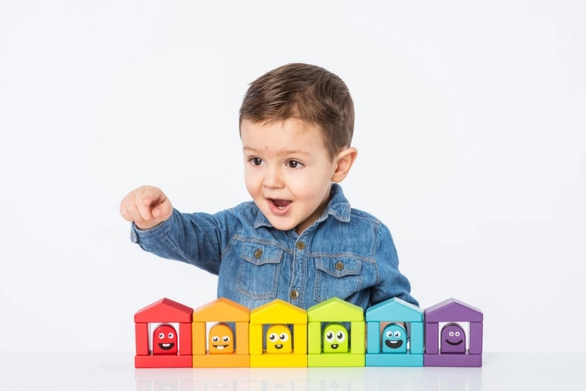 Maisons colorées - kit de construction en bois 30 pièces