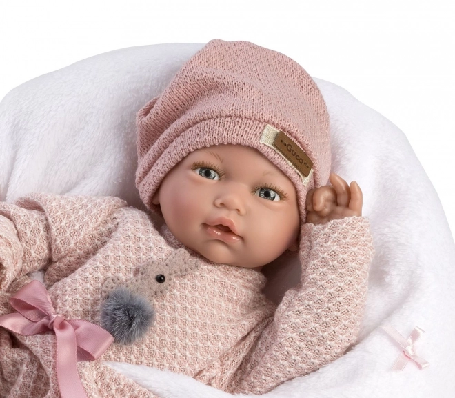 Guca 10220 BLANCA - poupée bébé réaliste avec sons et corps en tissu doux - 38 cm
