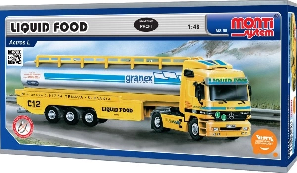 Ensemble de construction Monti System MS 55 Liguid Food Actros L-MB 1:48 dans une boîte 31,5x16,5x8cm