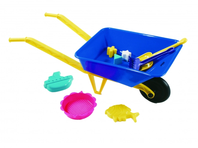 Brouette bleue avec ensemble pour le sable 70 cm