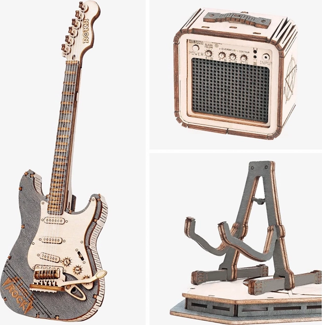 Puzzle 3D en bois RoboTime - Guitare Électrique